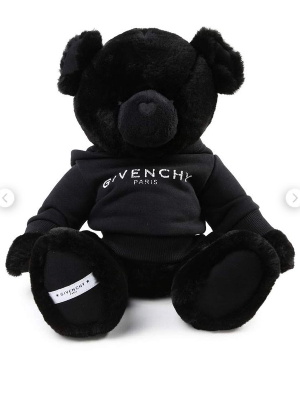 Givenchy Black Plush Teddy Bear with Logo Hoodie
